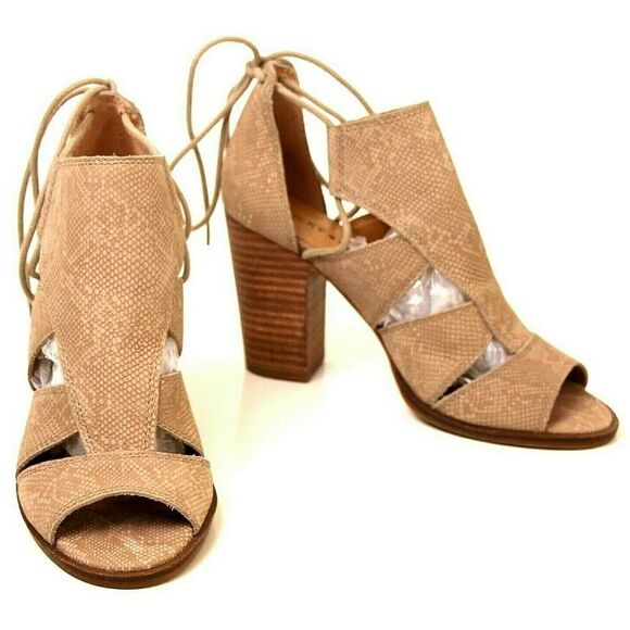 Lucky Brand Tan Heeled Sandals - Picture 1 of 12